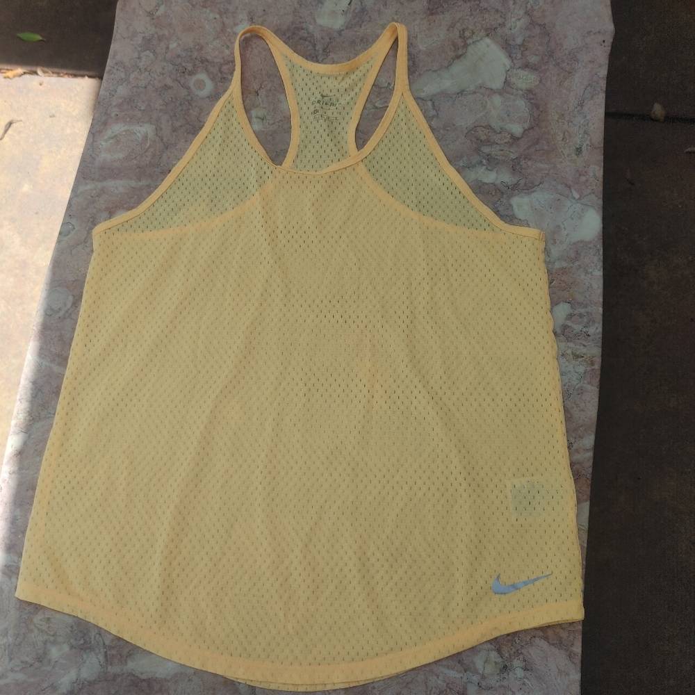 Nike Light Yellow Mesh Athletic Tank